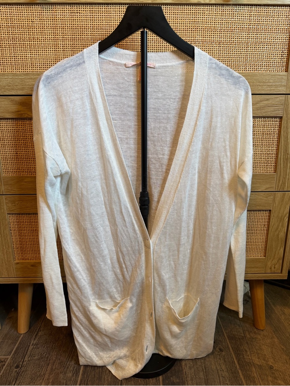 Victoria's Secret Cream Open-Front Lightweight Cardigan Sweater